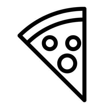 çizgi vektör pizza dilimi simgesinin