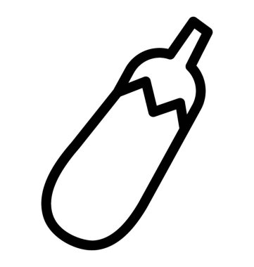 Çizgi vektör patlıcan simgesi