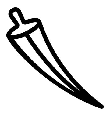 Lady Finger simgesinin çizgi vektör