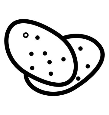 Hat vektör patates simgesi sebze, patates, zemin, gıda, karbonhidrat, yenilebilir, vegie, yağ, simge, vektör, organik, hat 