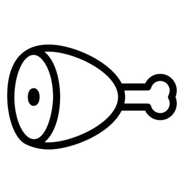 Çizgi vektör tavuk bacak simgesi