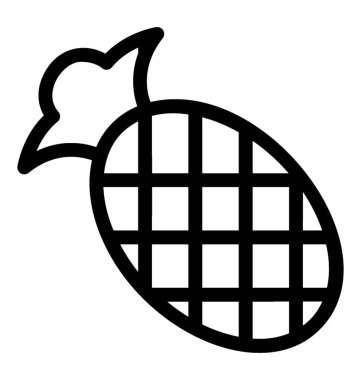 Çizgi vektör ananas simgesi