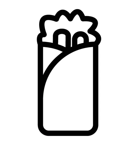 Burrito Symbol Zeilenvektor — Stockvektor