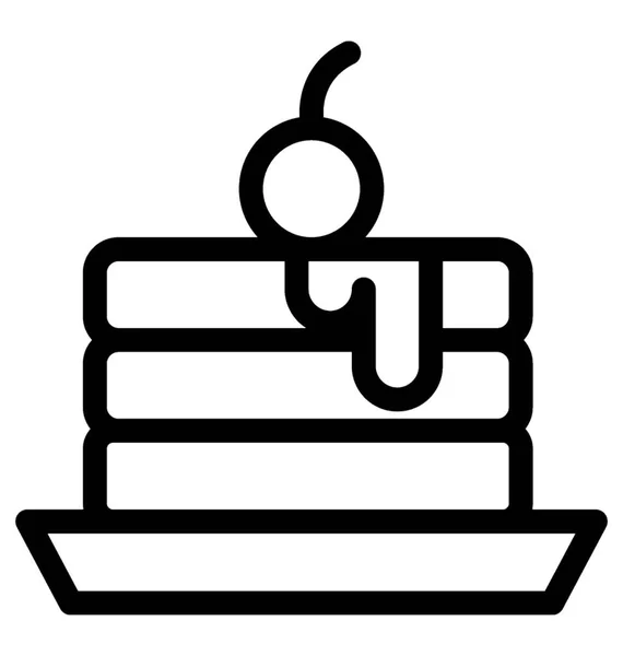 Linienvektor Des Kuchen Symbols — Stockvektor