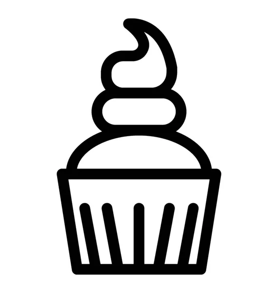 Línea Cupcake Icono Vector — Vector de stock