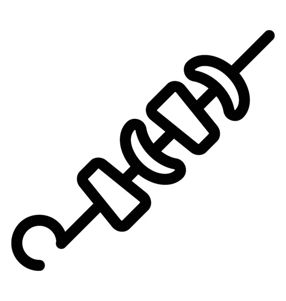Spieß Symbol Linienvektor — Stockvektor
