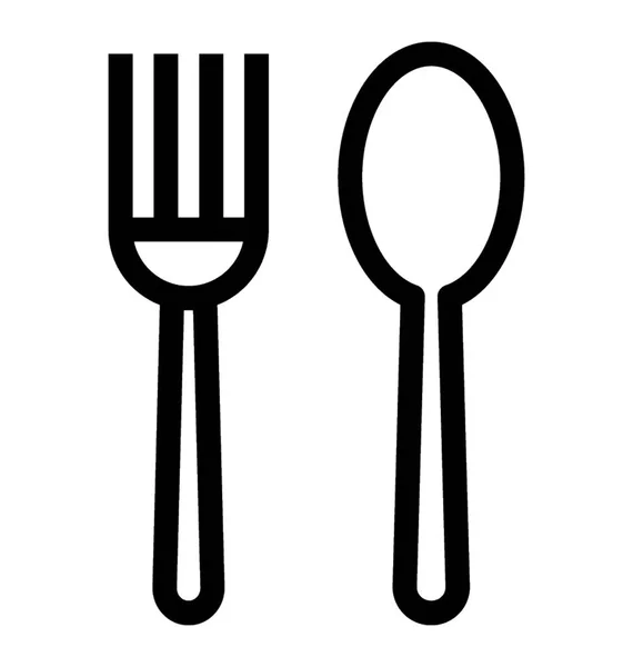 Cutlery Icon Line Vector — Stock Vector