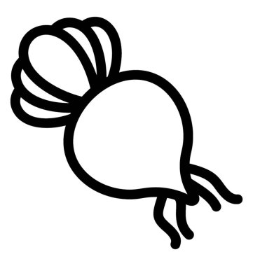 Çizgi vektör sarımsak simgesi