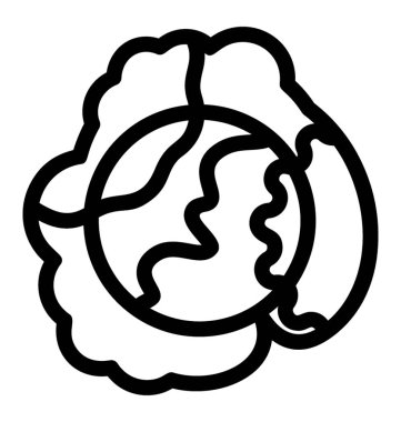 Çizgi vektör tasarım karnabahar simgesi