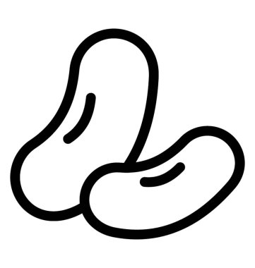 Çizgi vektör fasulye simgesi