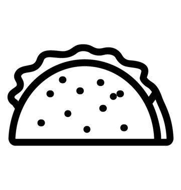 Satır vektör tortilla rulo simgesi