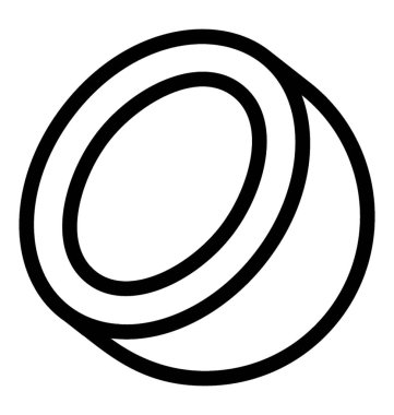 Çizgi vektör meyve yarım simgesi