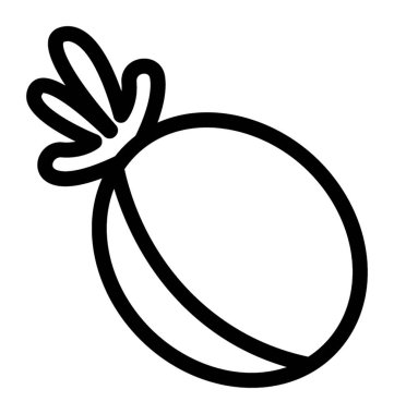 Çizgi vektör kayısı simgesi 