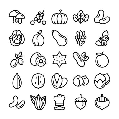 Restoran Menüsü, mobil simgeler ve diğer tasarım projeleri için özel olarak tasarlanmış sağlıklı gıda paketi. Bu set satır simgesi sağlık konsepti ile gıda ve pişirme malzemeyi görüntülemedir. Kullanmak için basılı tutun. 