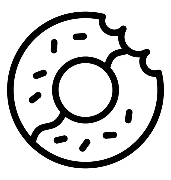 Donut Isoliertes Symbol Zeilenvektor — Stockvektor