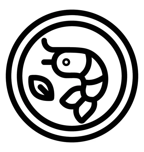 Shrimp Symbol Linienvektor — Stockvektor