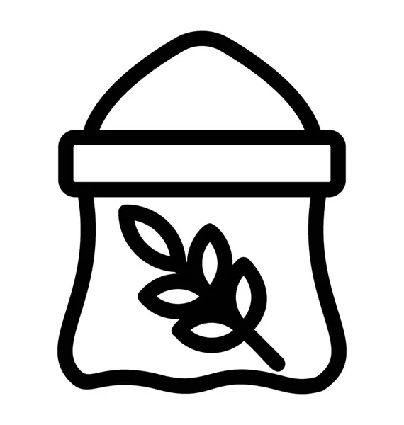 ラインデザインの小麦粉アイコンベクトル — ストックベクタ