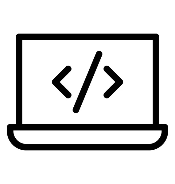 Webové Kódování Vektorové Ikony Linii Designu — Stockový vektor