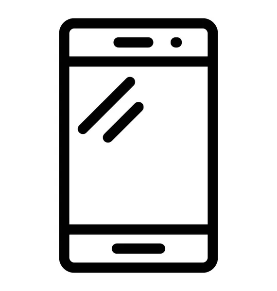 Mobiele Telefoon Pictogram Vector Lijn Ontwerp — Stockvector