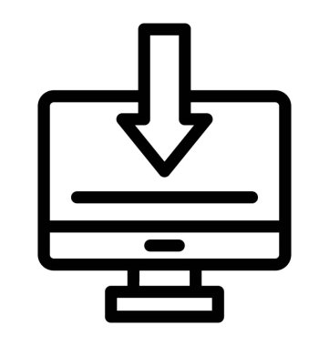 Online bilgisayar indirme simge vektör