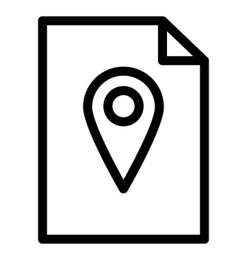 çizgi kağıt harita simge vektör