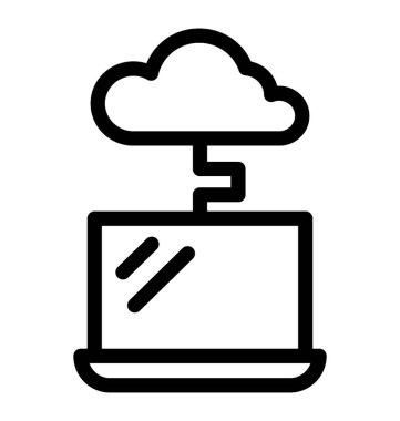 Bulut teknoloji simgesi çizgi vektör tasarımı