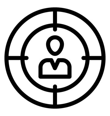 Kullanıcı odağı simge vektör içinde içini kaplamak çizmek 