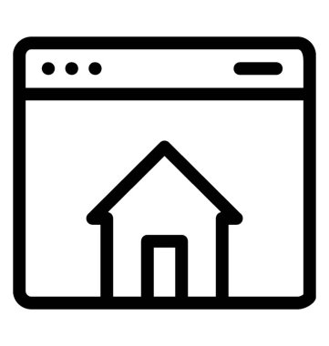 Ev Web sitesi simge, çizgi vektör 