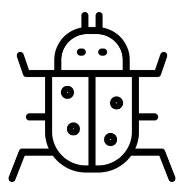 Virüs simgesi, çizgi vektör tasarımı 