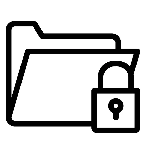 Document Security Icon Line Vector Design Folder Lock — Stock Vector