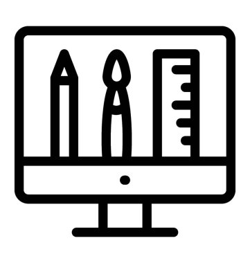 çizgi grafik araçları simge vektör tasarımı 