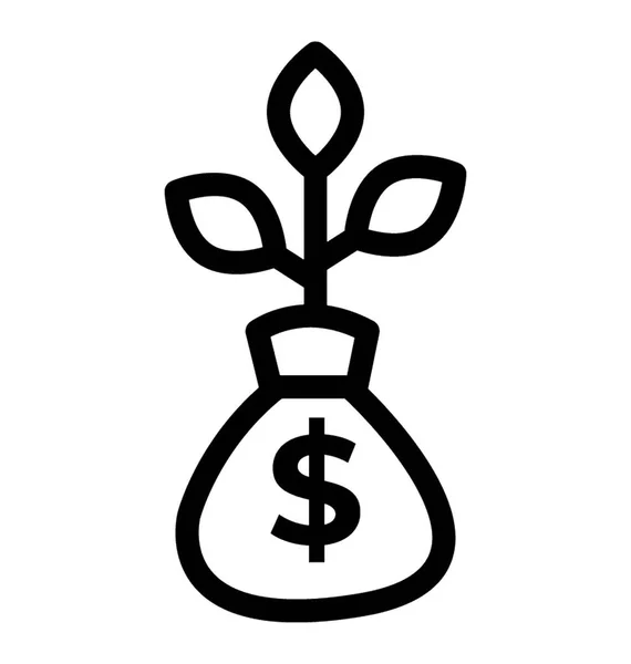 Dollar Plant Pictogram Platte Vector — Stockvector