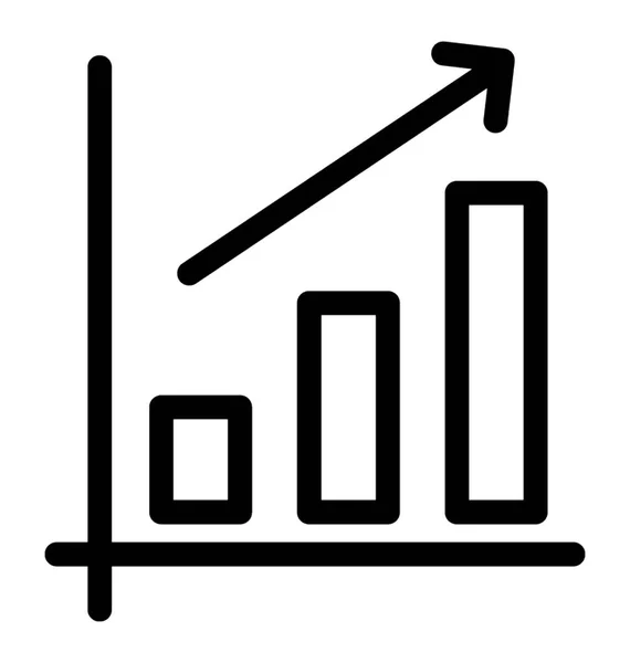 Icono Gráfico Barras Diseño Línea — Archivo Imágenes Vectoriales