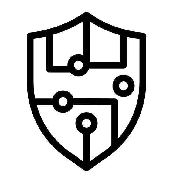 Line Network Security Icon Vector — Stock Vector