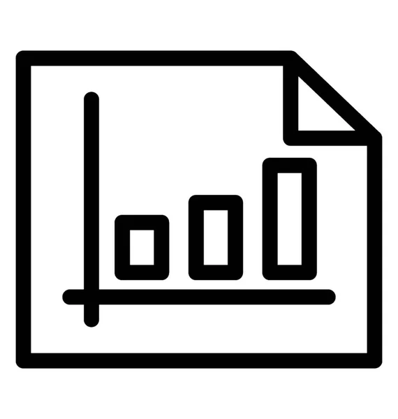 Staafdiagram Pictogram Vector Lijn Ontwerp — Stockvector