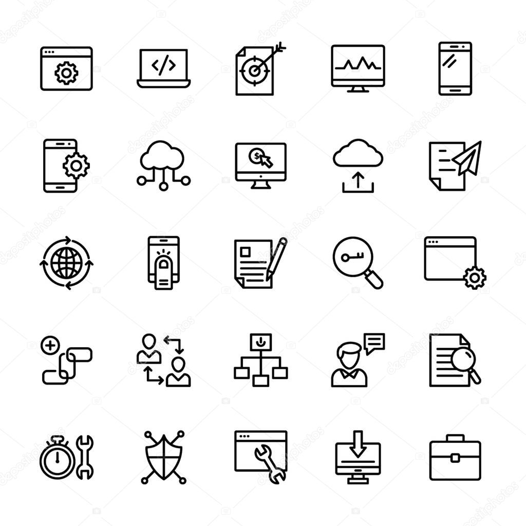 Seo and web line icons pack is here having advantageous vectors. Fix these icons and use as per your project needs. Don't waste time just grab and use in associated department. 