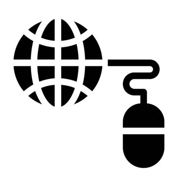 Katı Internet sörf simge vektör