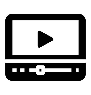 Video akış simgesi katı tasarım