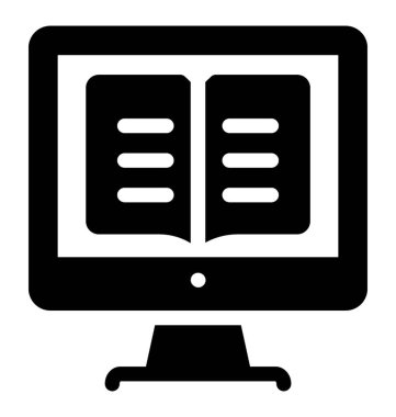 Katı online kitap simge vektör