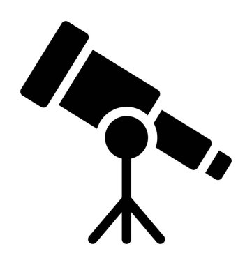 Teleskop simgesi, katı vektör tasarımı