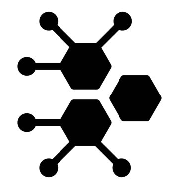 Molekül simge vektör katı tasarım