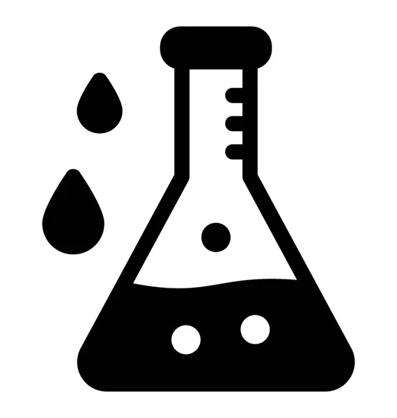 Chemická Baňka Ikona Plnou Vektoru — Stockový vektor