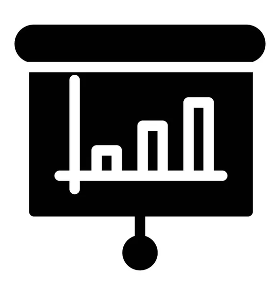 Scientific Presentation Icon Glyph Style — Stock Vector