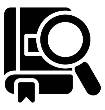 Kitap Arama simge vektör katı tasarım