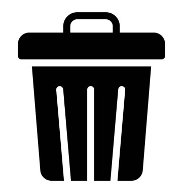 Çöp Kovası simgesi, katı vektör tasarımı