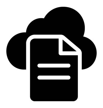 Katı bulut veri depolama simge vektör