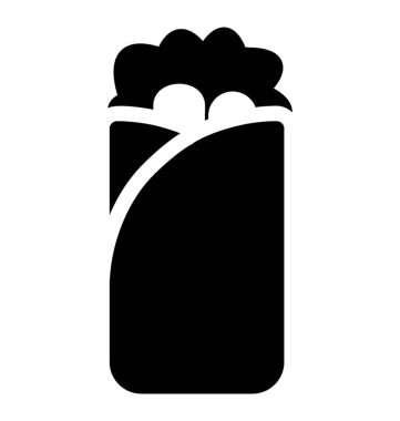 Katı vektör burrito simgesi