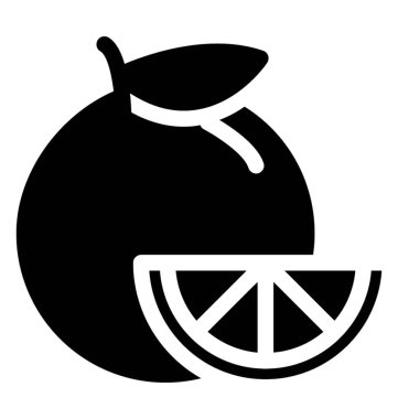 Glif vektör portakal simgesinin