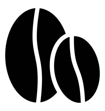 Kahve çekirdeği simgesinin katı vektörü