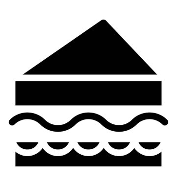 Pasta dilim simgesinin glif vektörü